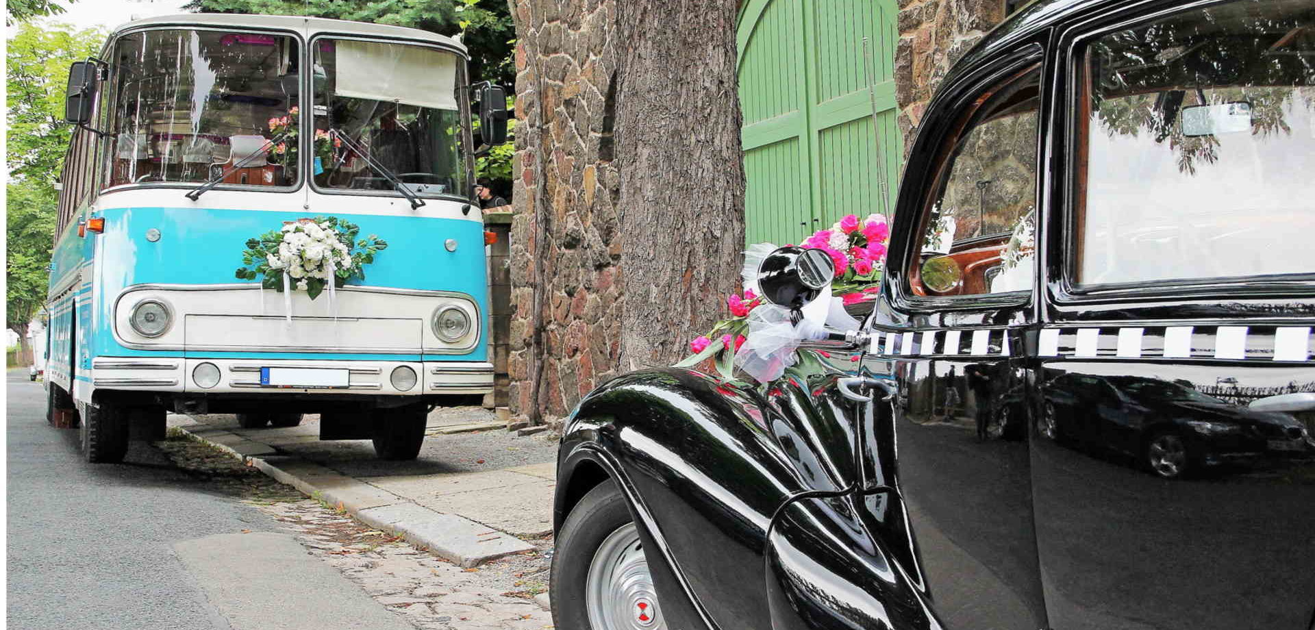 Oldtimerbus Fleischer und EMW 340 zur Hochzeit mieten